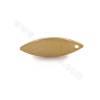 Brass Leaf Pendant Charms Real Gold Plated Size 16x5mm Hole 1mm 50pcs/Pack
