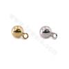 Ciondoli in ottone per orecchini, rotondi, dimensioni 5,8 mm, foro 1,7 mm, 50 pezzi/confezione, placcati in oro reale e oro bian