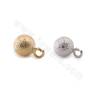 Brass Matte Ball Pendant Charms Size 5mm Hole 1.7mm Gold/White Gold Plated 50pcs/Pack