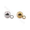 Brass Ball Pendant Charms Diameter 7.5mm Hole 2.2mm Gold/White Gold Plated 50pcs/Pack