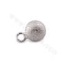 Brass Matte Ball Pendant Charms White Gold Plated Diameter 8mm Hole 2.3mm 50pcs/Pack