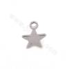 Brass Star Pendant Charms White Gold Plated Size 6x6mm Hole 1.1mm 100pcs/Pack