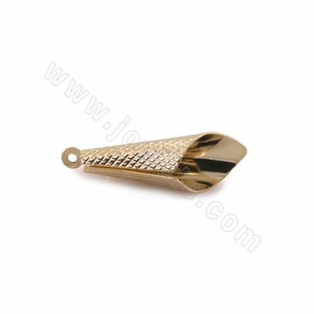 Brass Pendant Charms  Real Gold Plated Size 22x8mm Hole 1.2mm 20pcs/Pack
