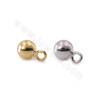 Brass Round Pendant Charms Diameter 5mm Hole 1.7mm Gold/White Gold Plated 100pcs/Pack