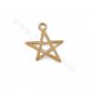 Латунные подвески, звезда, настоящее золото, размер 11x14 мм, отверстие 1,3 мм, 50 шт/упак