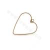 Brass Heart Shape Pendant Charms Real Gold Plated Size 30x28mm Hole 2.2mm 40pcs/Pack