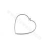 Brass Heart Shape Pendant Charms Size 26x25mm Hole 1.2mm Real Gold/White Gold Plated 30pcs/Pack