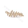Brass Leaf Pendant Charms Real Gold Plated Size 28x11mm Hole 1.7mm 20pcs/Pack