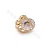Brass CZ Heart Charms Pendant Real Gold Plated Size 7x6mm Hole 1.4mm 20pcs/Pack