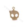 Brass Micro Pave CZ Skull Pendant Charms Real Gold Plated Size 10x8mm Hole 1mm 10pcs/Pack