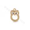 Brass Owl Pendant Charms Real Gold Plated Size 10x7.5mm Hole 1.2mm 10pcs/Pack