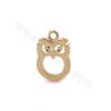 Brass Owl Pendant Charms Real Gold Plated Size 10x7.5mm Hole 1.2mm 10pcs/Pack