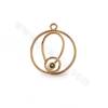 Brass Cubic Zirconia Pendant Charms Real Gold Plated Size 18mm Hole 1.5mm 20pcs/Pack