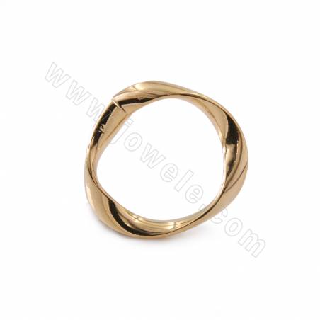 Anelli di collegamento in ottone, charms per orecchini, cerchio ritorto, placcato oro, dimensioni 20x19 mm, 20 pezzi/confezione