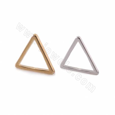 Brass Triangle Charms Linking Ring Size 10x12mm Gold/White Gold Plated 50pcs/Pack