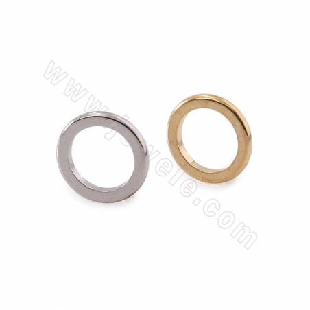 Messing-Verbindungsringe, Ohrringanhänger, Kreis, Durchmesser 10 mm, 60 Stück / Pack, (Echtgold, Weißgold) plattiert