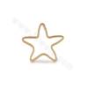 Brass Star Charms Linking Ring Real Gold Plated Size 15mm 50pcs/Pack