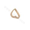 Anelli di collegamento in ottone, charms per orecchini, cuore, placcato oro, dimensioni 13x13 mm, 50 pezzi/confezione