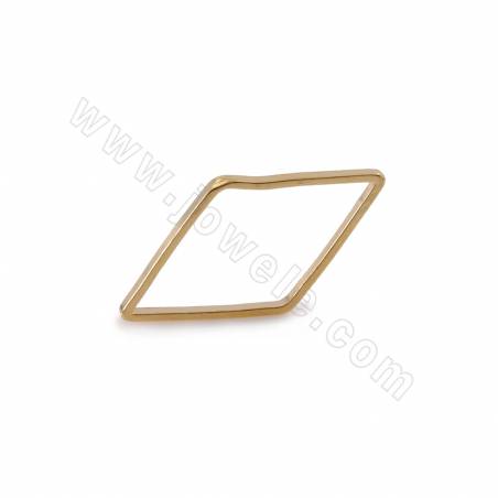 Brass Rhombus Charms Linking Ring Real Gold Plated Size 16x9mm 230pcs/Pack