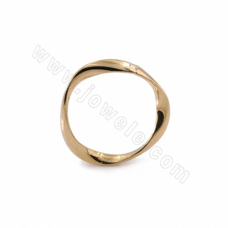 Anelli di collegamento in ottone, charms per orecchini, cerchio ritorto, placcato oro, dimensione 25 mm, 20 pezzi/confezione