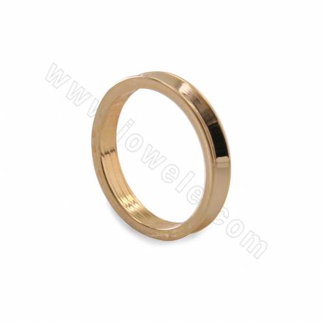 Messing Charms mit echten Gold besetzt, Ring, Größe 20mm Dicke 3mm 10stück/pack