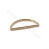 Brass Semicircle Charms Linking Ring Real Gold Plated Size 30x15mm Thickness 2mm Hole 1.3mm 20pcs/Pack