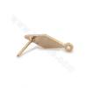 Brass Stud Earring Findings Rhombus Size 14x5mm Pin 0.8mm Hole 1.6mm Gold/White Gold Plated 20pcs/Pack
