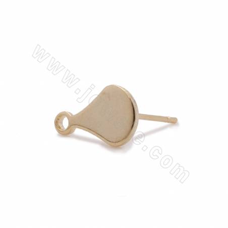 Brass Stud Earring Findings Size 10x8mm Pin 0.8mm Hole 1.7mm 20pcs/Pack