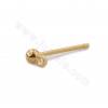 Brass Ball Head Stud Earring Findings Real Gold Plated Size 13.5x2.6mm Pin 0.7mm Size 1.4mm 50pcs/Pack