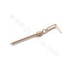 Brass Key Stud Earrings For Half Drilled Beads Real Gold Plated Size 52x6mm Pin 0.9mm Tray 3mm 10pcs/Pack