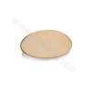 Brass Oval Stud Earring Findings Real Gold Plated Size 26x13mm Pin 0.6mm Hole 2.4mm 20pcs/Pack