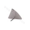 Brass Triangle Stud Earring Findings White Gold Plated Size 19x22mm Pin 0.8mm Hole 2.4mm 20pcs/Pack