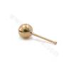 Brass Ball Stud Earrings Diameter 5.5mm Pin 0.8mm Gold/White Gold Plated 50pcs/Pack