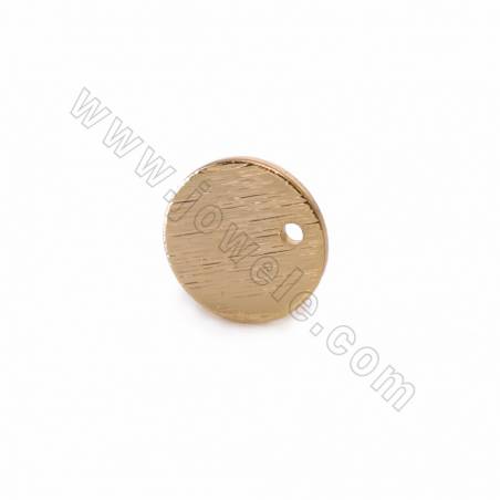 Brass Pendant Charms Coin Disc Diameter 9mm Hole 1.3mm 50pcs/Pack  Gold White Gold Plated