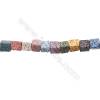 Natural Stone Mix Color Lava Beads Strand, Cube, Size 8x8mm, Hole 2mm, about 44 beads/strand 15~16"