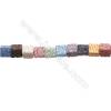Natural Stone Mix Color Lava Beads Strand, Cube, Size 10x10mm, Hole 2mm, about 37 beads/strand, 15~16"