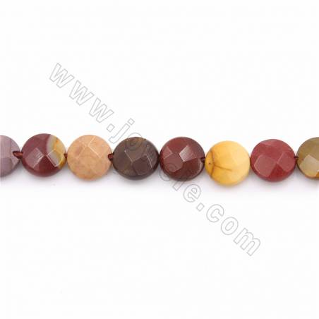 Rouleaux de perles en mookaite naturel, rond plat (à facettes), diamètre 10mm,  trou 0.7mm, longueur 15~16"/rang