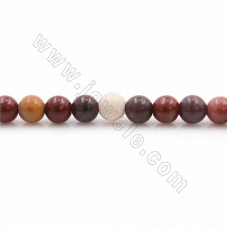 Fili di perline naturali di mookaite, rotonde, diametro 6mm, foro 1 mm, lunghezza 15~16"/filare