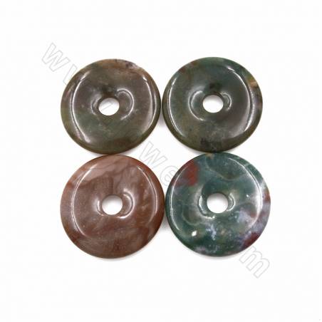 Jaspe impériale violet pierre donut   50mm de diamètre trou 10mm  x1pc