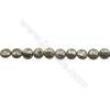 Natural Pyrite Beads Strand  Flat Round   Diameter 8mm  Hole 0.8mm  about 48 beads/strand 15~16"