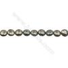 Natural Pyrite Beads Strand  Flat Round   Diameter 10mm  Hole 1mm  about 40 beads/strand 15~16"