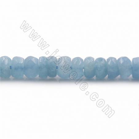 AA級海藍寶串珠 切角算盤珠 尺寸3x5毫米 孔徑0.7毫米 長度39-40厘米/條
