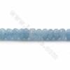 Rouleaux de perles d'aigue-marine naturelle, Abacus (facettes), taille 3x5mm, trou 0.7mm, 15~16"/rangée