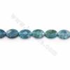 Dyed Apatite Beads Strand Faceted Flat Oval Size 10x14mm Hole 1mm 15~16"/Strand
