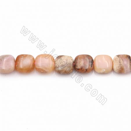 Fili di perline opale rosa naturale, quadrato, dimensioni 10x10mm,  foro 0,7 mm, 15~16"/filo