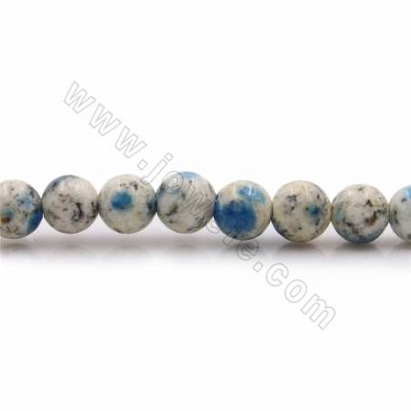 Fili di perle di diaspro naturale K2, rotonde, diametro 6 mm, foro 0,7mm, 15~16"/filamento