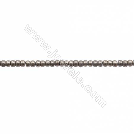 Natural Pyrite Beads Strand  Abacus   Size 2x3mm  Hole 0.4mm  about 184 beads/strand 15~16"