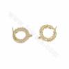 Brass Wreath Stud Earring Findings Gold Plated Size 16x15mm Pin 0.7mm Hole 1mm 20pcs/Pack
