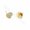 Brass Stud Earring Findings Gold Plated Size 14x12mm Pin 0.7mm Hole 0.7mm 30pcs/Pack