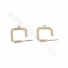 Brass Stud Earring Findings Gold Plated Size 16x19mm Pin 0.7mm Hole 1.5mm 20pcs/Pack
